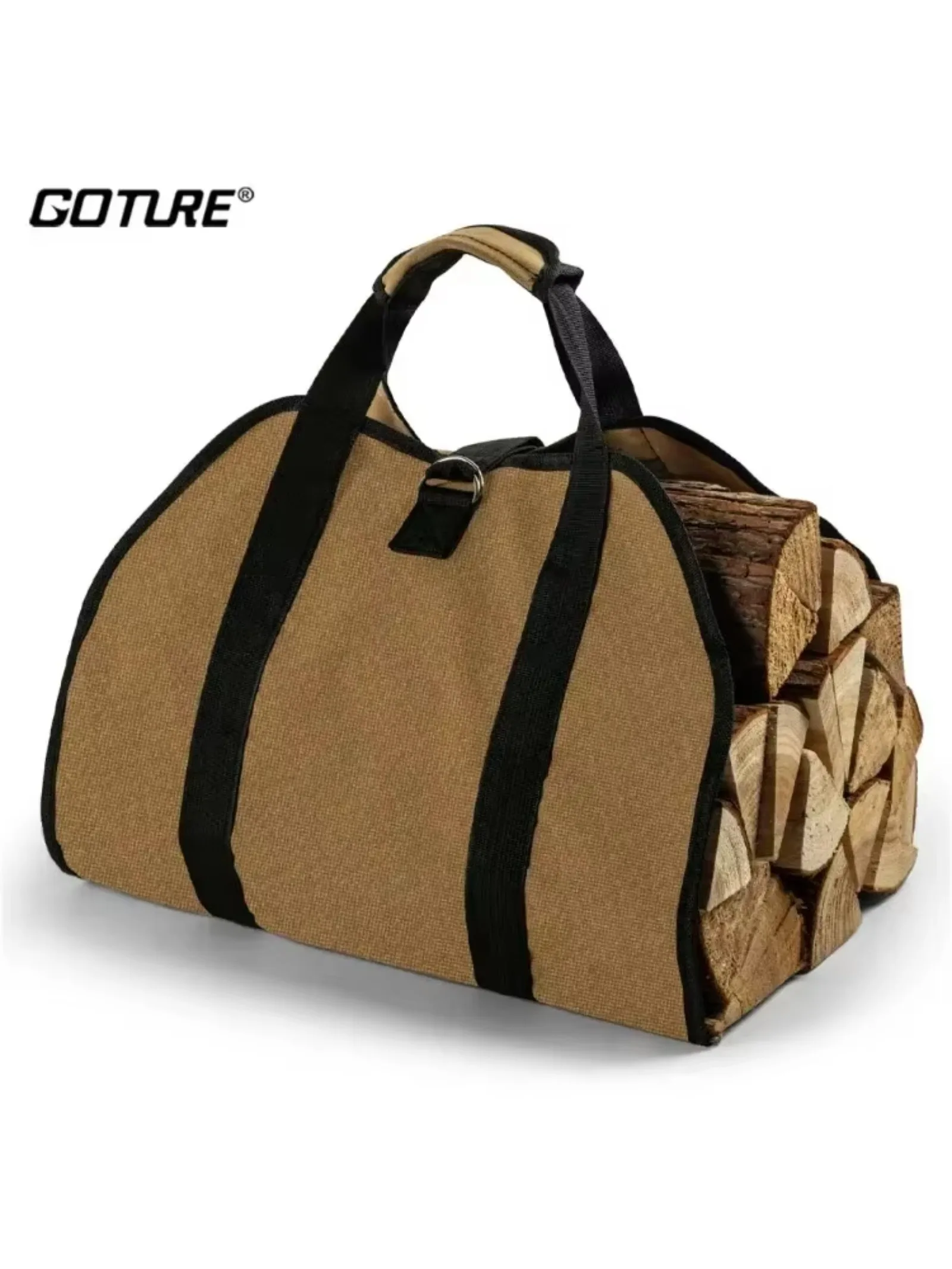 Goture-Bolsa de almacenamiento para leña de 39x18 pulgadas, resistente al calor, duradera, soporte para leña, organizador, accesorios para chimenea - imagen 2