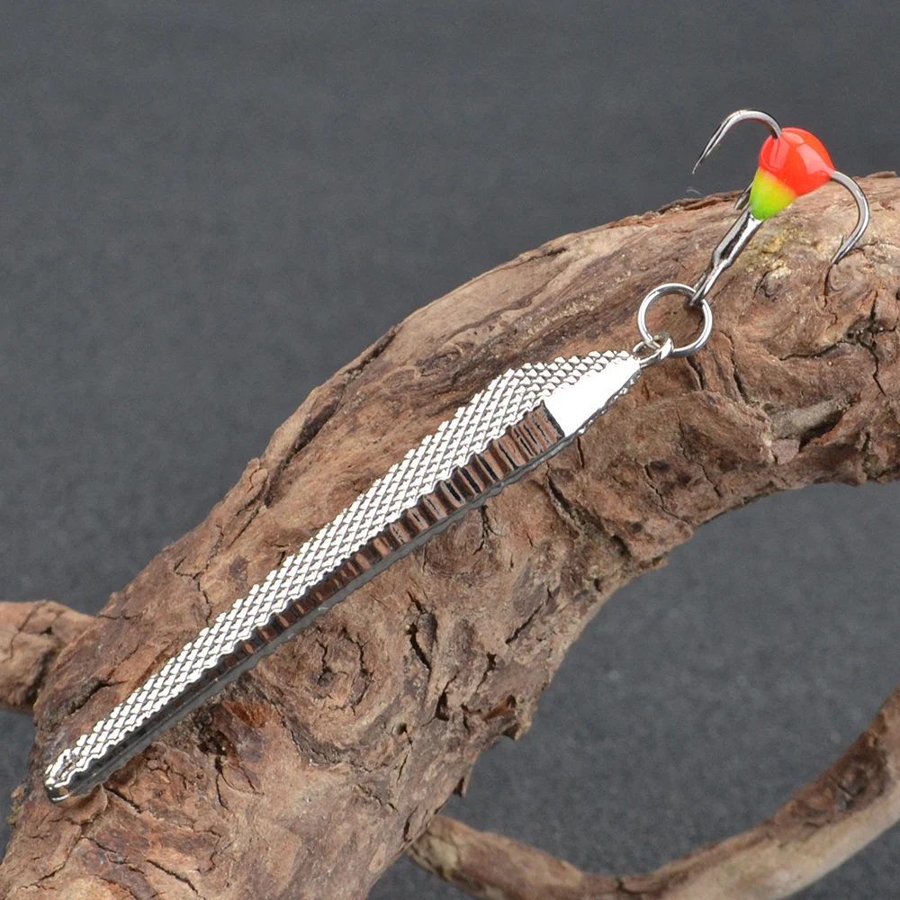 FTK-señuelo de Pesca en hielo, cebo duro con anzuelo triple, aparejos de Pesca de invierno, cuchara de Jigs, 6g, 55mm - imagen 5