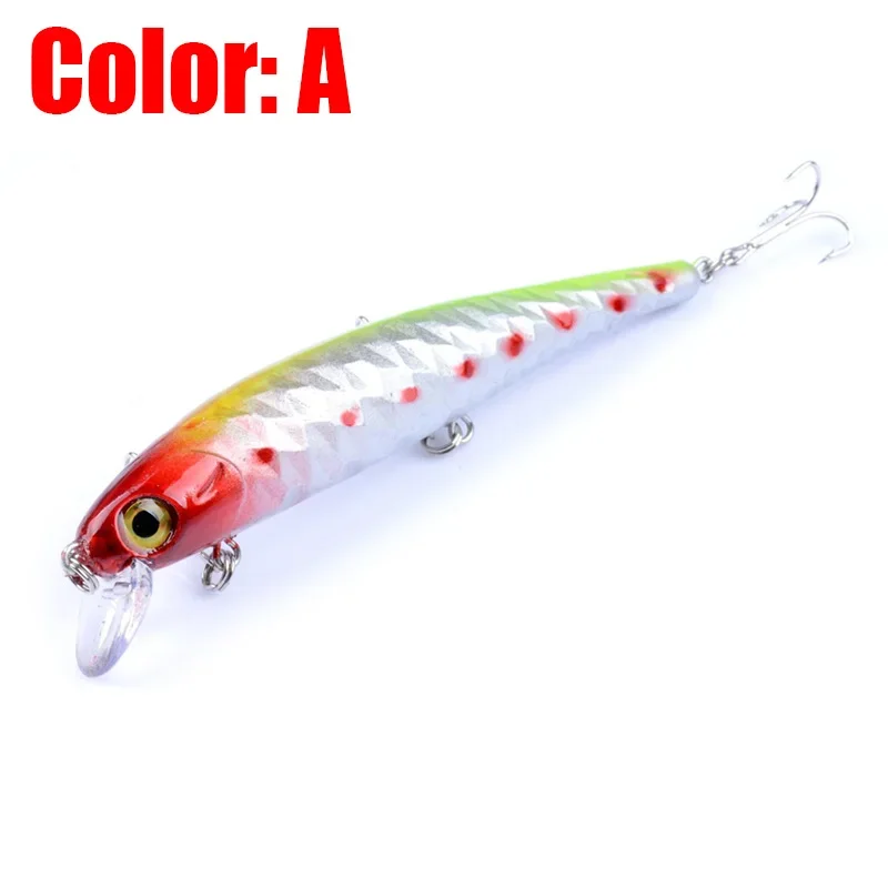 Señuelo de Pesca Minnow, 12cm, 14g, Wobblers flotantes, láser Artificial, cebo de plástico duro, Crankbait, aparejos de Pesca para lubina, 1 ud.