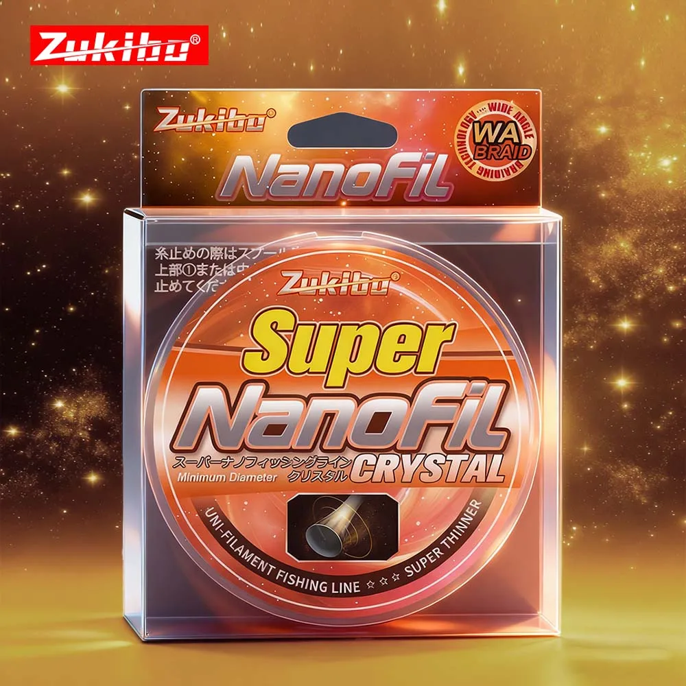 ZUKIBO nuevo ganador Nanofil cristal Unifilament hilo de pescar blanco liso fino línea suave resistente a la abrasión para carretes giratorios