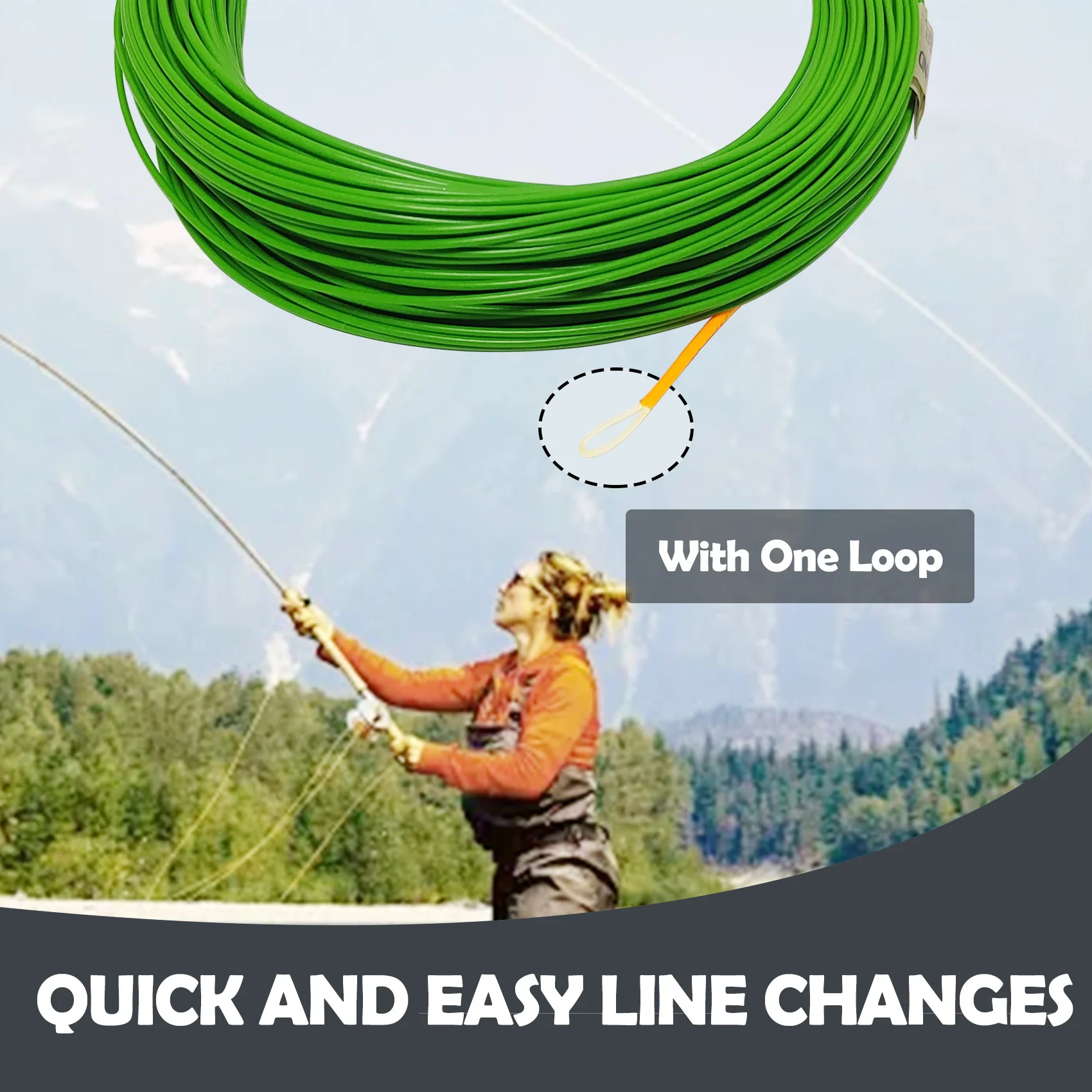 Línea de pesca con mosca de ninfa Aventik de 90 pies con peso de bucle expuesto hacia adelante 3/4/5/6/7/8/9/10WT línea de mosca de ninfa - imagen 3