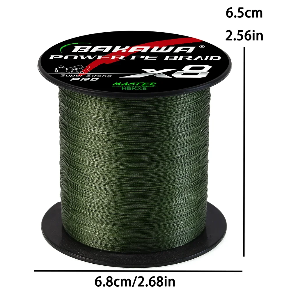 Línea de Pesca trenzada BAKAWA de 8 hebras X8 súper fuerte 8 hebras multifilamento PE 300M línea trenzada duradera para Pesca de carpa - imagen 5