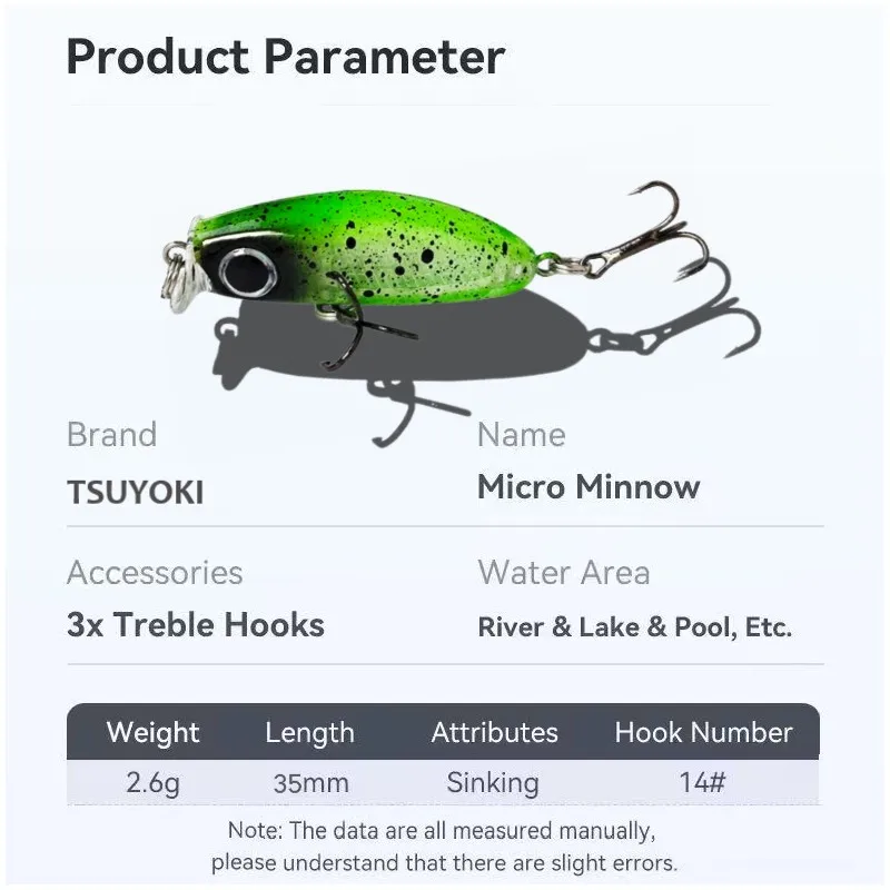 TSUYOKI cebos de pesca 2026 Jerkbaits Kosuke 35 trucha pececillo hundimiento lento señuelo de pesca Wobbler para Lucio perca trucha Ima señuelo - imagen 5