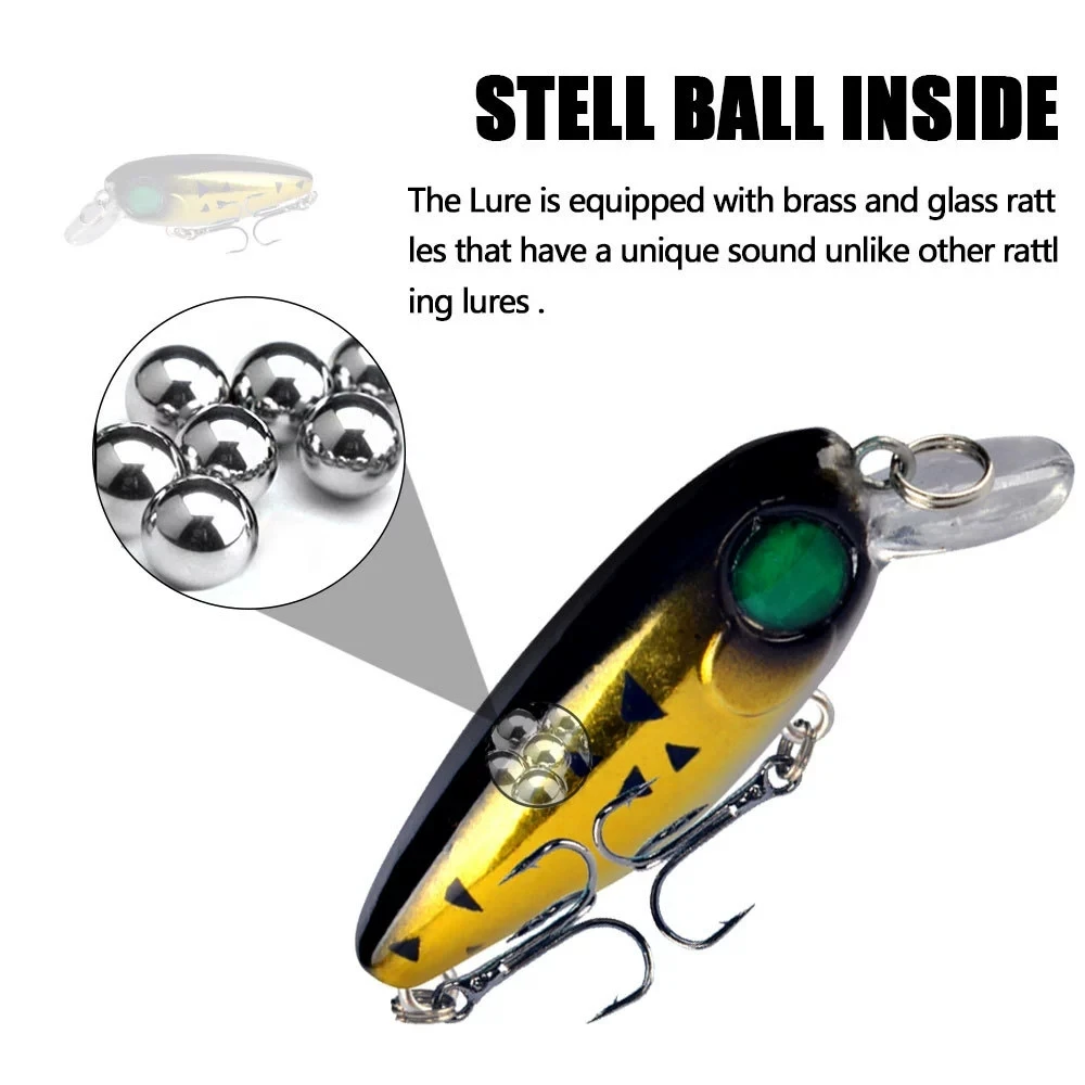 Señuelos de pesca modelo caliente, 1 Uds., 4,5 cm, 2,5g, cebo duro, 5 colores para elegir, calidad profesional, profundidad de pececillo - imagen 2