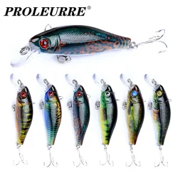 Señuelo de Pesca flotante de pececillo, 1 unidad, 8,5 cm, 8,5g, Wobblers de plástico, cebo duro Artificial con anzuelo, aparejos de Pesca Crankbait para lubina