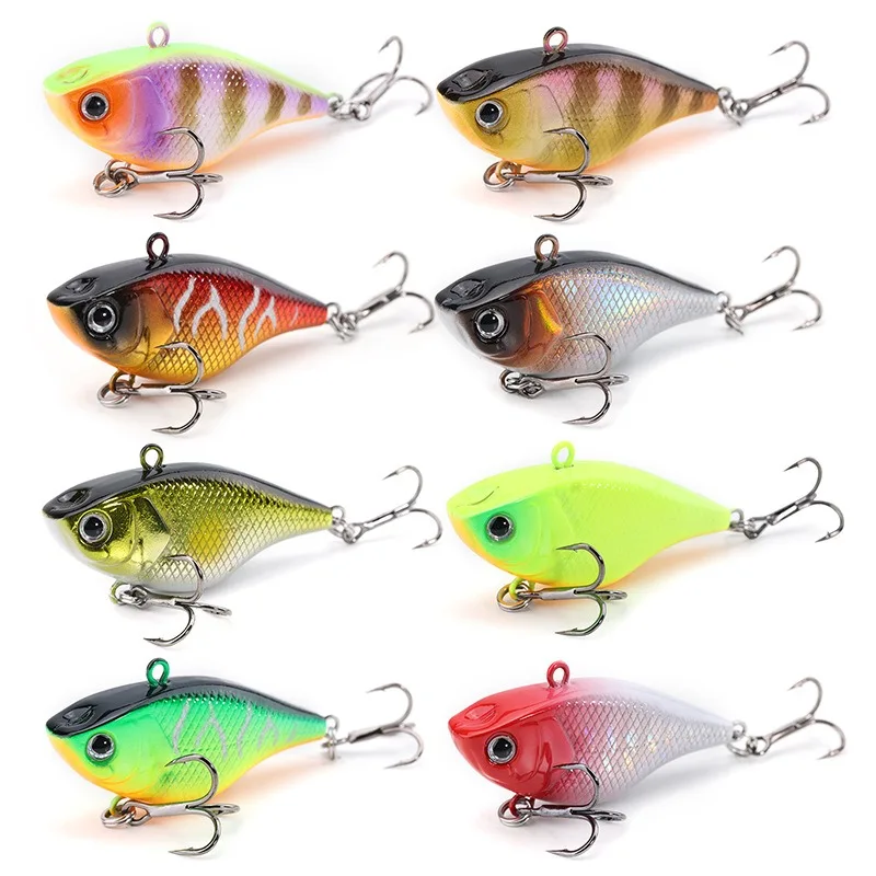 1 Uds. Señuelos duros VIB cebo de pesca anzuelos triples hundimiento Crankbait Wobber aparejos de pesca 4,6g 4cm
