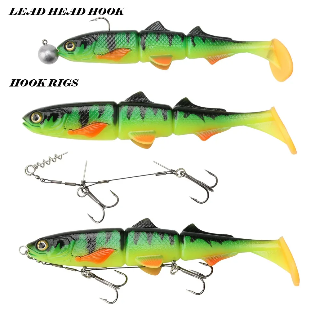 Spinpoler Vinilo articulado 16cm – Swimbait cola T para lucio y perca - imagen 3