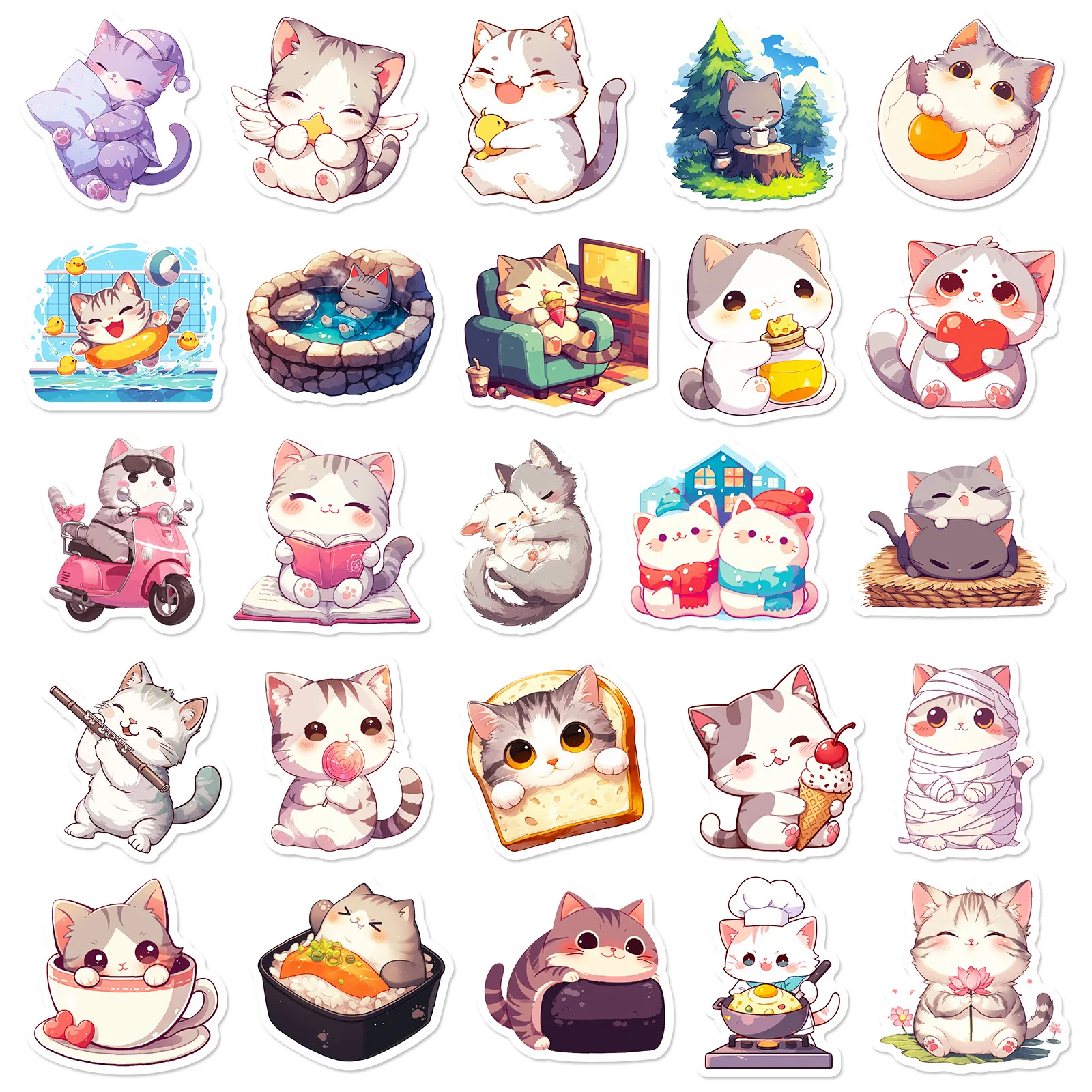 Pegatinas impermeables de grafiti con gatos para decoración - imagen 4