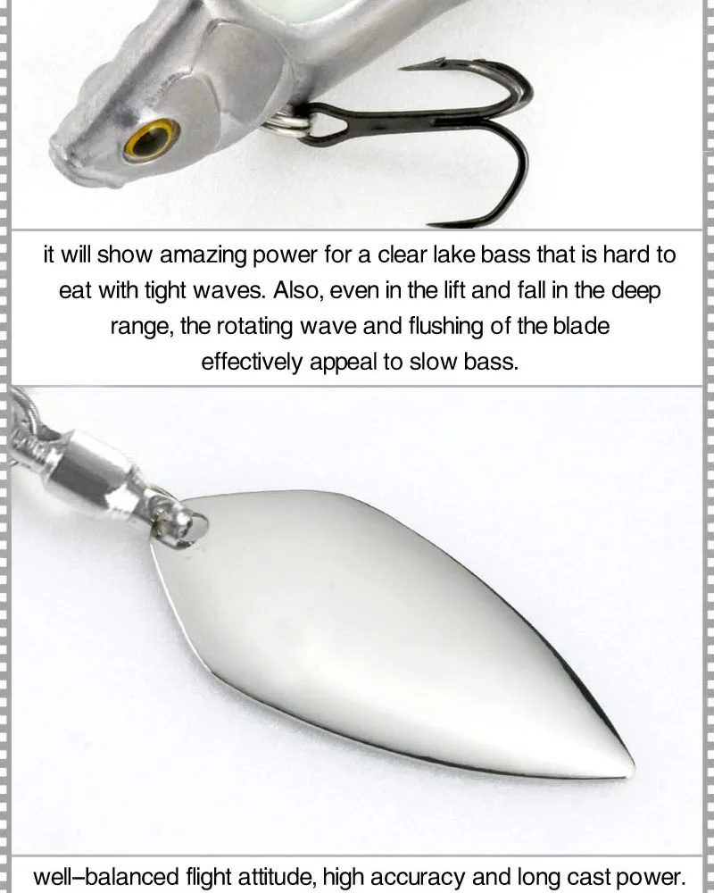 Señuelos de Pesca oscilantes giratorios de Metal Vib cebo vibratorio Pesca de invierno 13,6g 44mm cebos duros artificiales Spinner cuchara señuelo Pesca - imagen 5