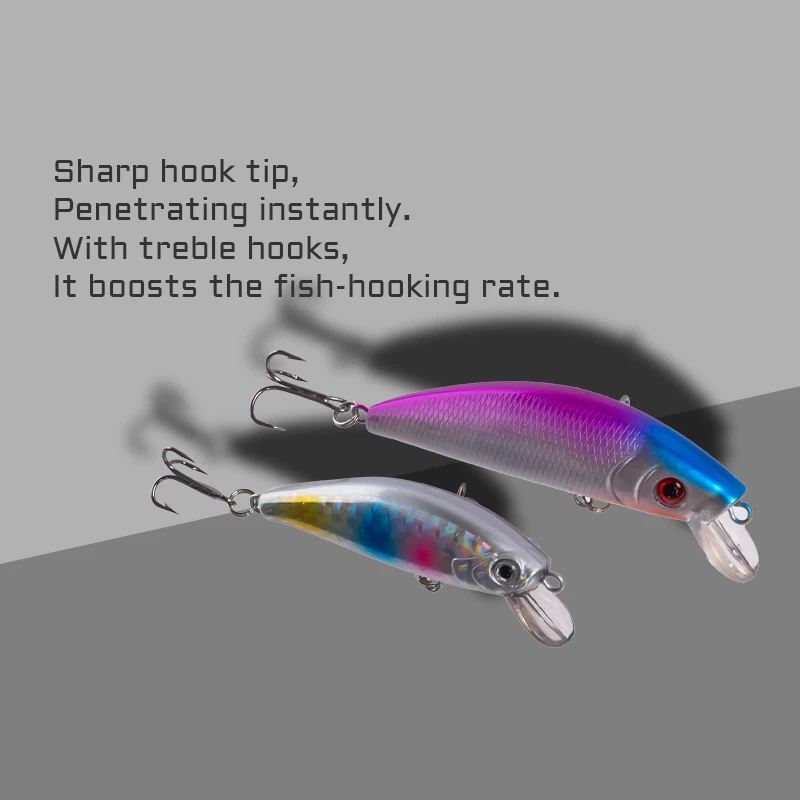 5 uds Minnow 7g 8g caja de señuelos de pesca de agua flotante Set Swimbait para cebo falso de plástico duro de largo alcance con caja - imagen 3