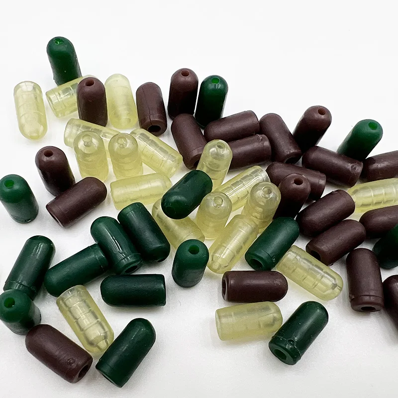 50 Uds. Cuentas amortiguadoras para pesca de carpa, tapón giratorio antienredos, Terminal de pesca, aparejo de goma, herramientas de pesca - imagen 5