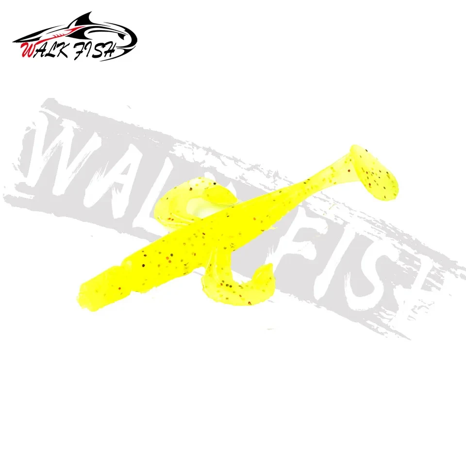 WALK FISH 12 unids/lote nuevo 70mm 2,3g TPR señuelo de pesca flotante pez volador cola en T cebo suave Swimbaits señuelo de Jigging señuelo de trucha - imagen 5