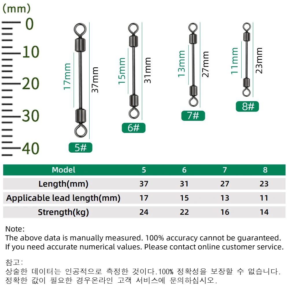 30 Uds. Funda de plomo para pesca, barril rodante giratorio, conector de anzuelo, accesorios de pesca, aparejos de pesca con eje de plomo - imagen 2