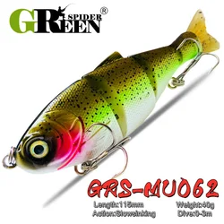 GREENSPIDER Señuelo Articulado Lucio Swimbait – Cuerpo duro para pesca