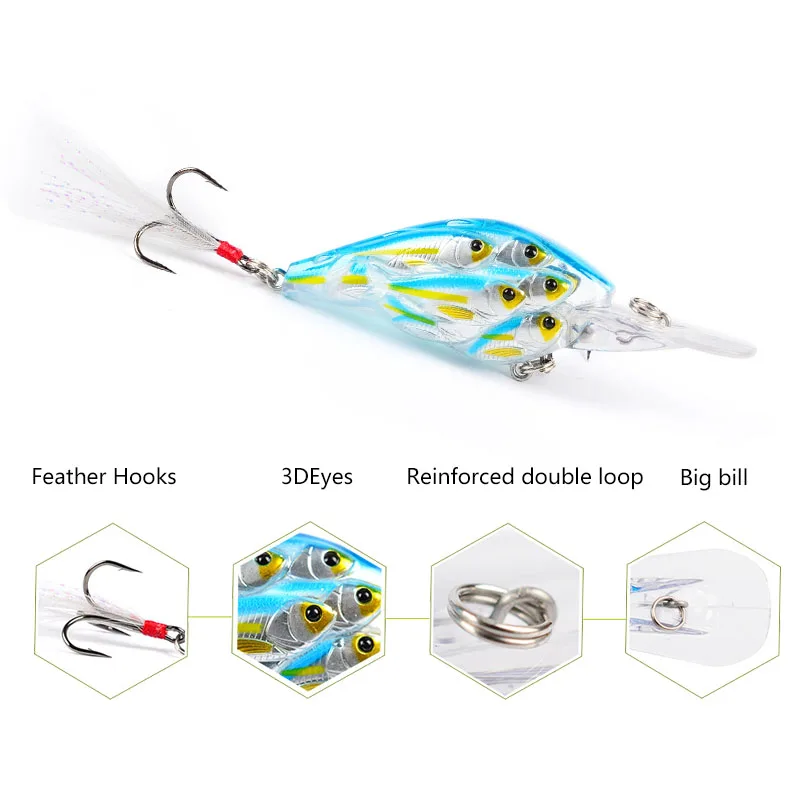 NEWUP Pesca Crankbait cebo duro 7,5 CM-9g Señuelos de Pesca Wobblers para Lucio pececillo negro lubina Swimbait aparejos de Pesca - imagen 3