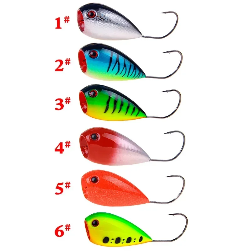 ALASICKA, 1 unidad, 8cm, 12,9g, huevo croata, Popper, señuelo de pesca, Crankbaits, Wobblers flotantes, cebo duro Artificial, pescado con anzuelos individuales - imagen 5