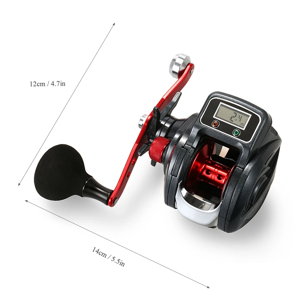 Carrete de pesca Baitcasting electrónico con pantalla Digital, contador de línea, relación de engranaje 6,3: 1, 16 + 1BB, rueda de bajo perfil - imagen 5