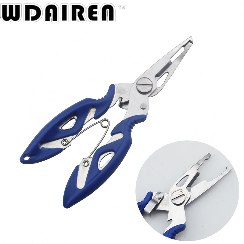 Alicates de pesca multifuncionales de acero inoxidable, accesorios de pesca de carpa, aparejos de pescado, señuelo, removedor de anzuelos, tijeras de corte de línea, 1 ud.