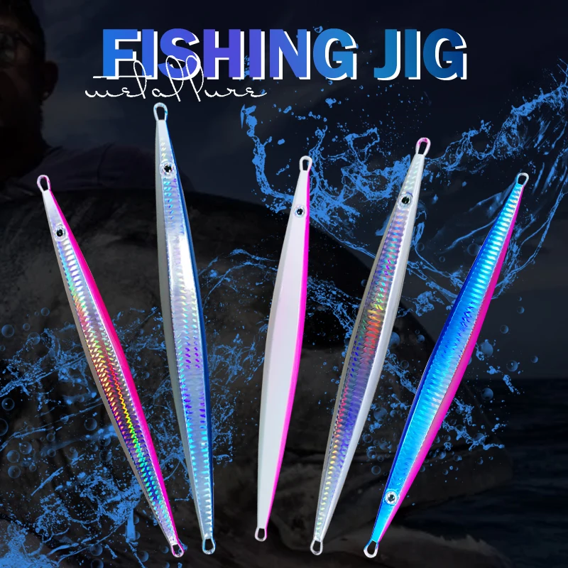 OBSESSION J19-cebo de Jigging de Metal para pesca en agua salada, 80g-400g, plantillas de hundimiento de caída rápida, señuelos luminosos duros para pesca en el mar, Jigbait de Metal - imagen 5
