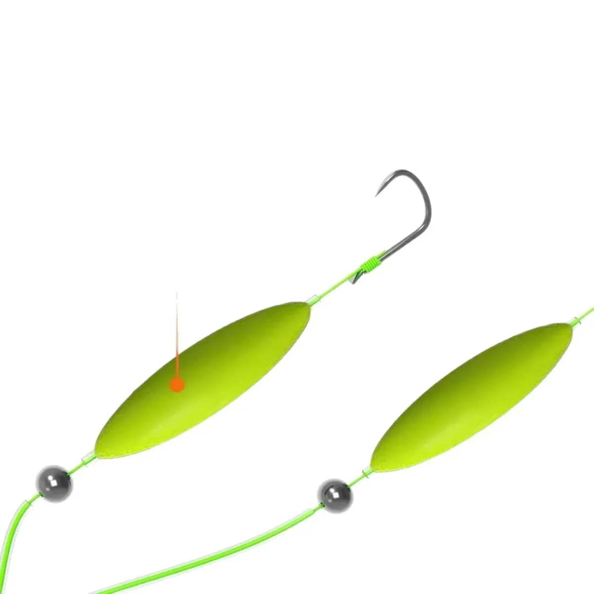 1 unidad de 2 anzuelos, aparejos de pesca para el cabello, anzuelo Iseni, anzuelo de pesca de carpa, listo para usar, tamaño 3 # -13 #   Señuelo de pesca de aparejos de carpa - imagen 5