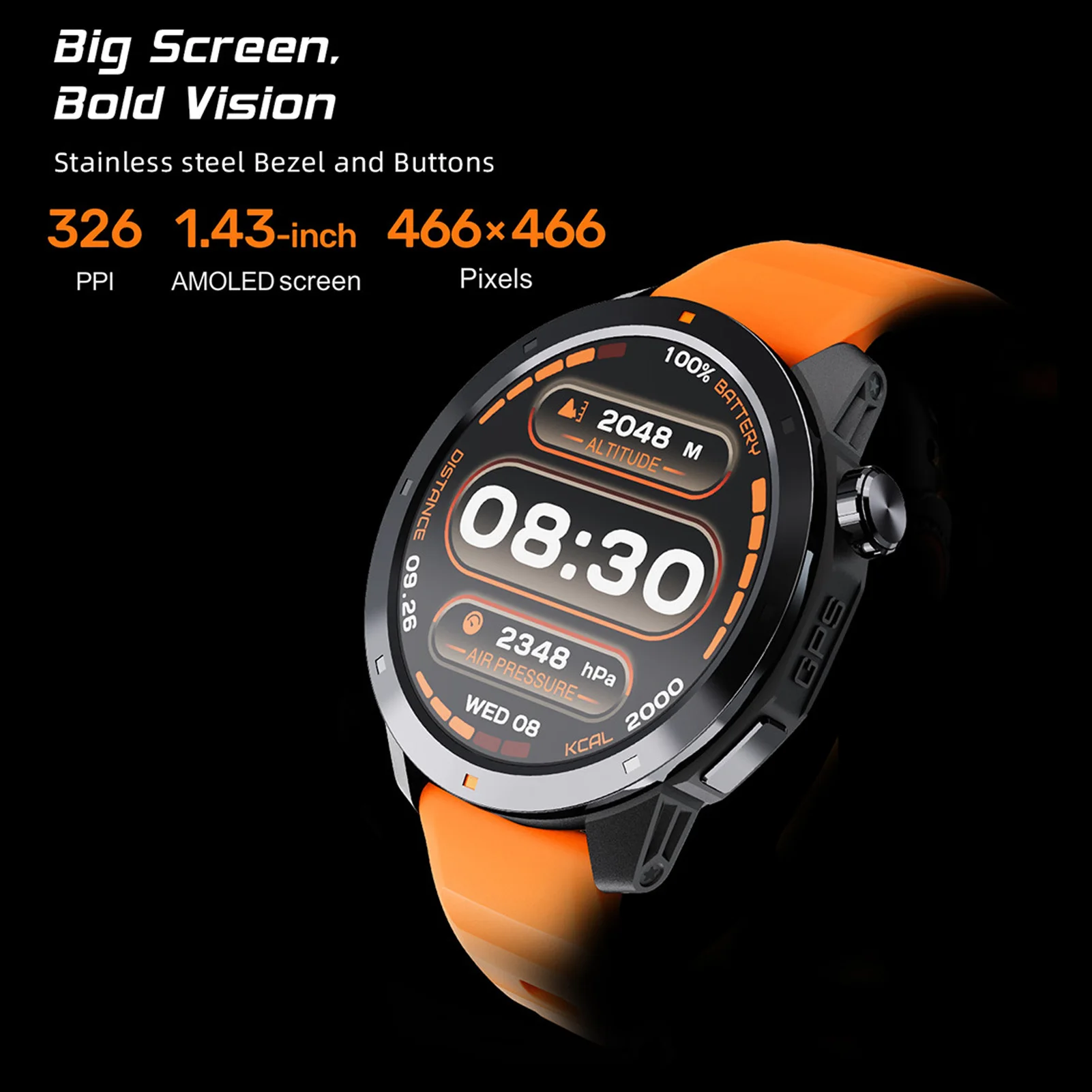 GPS deporte Smartwatch GPS deporte Smartwatch inalámbrico hablar reloj altímetro barómetro reloj inteligente actividad física - imagen 5