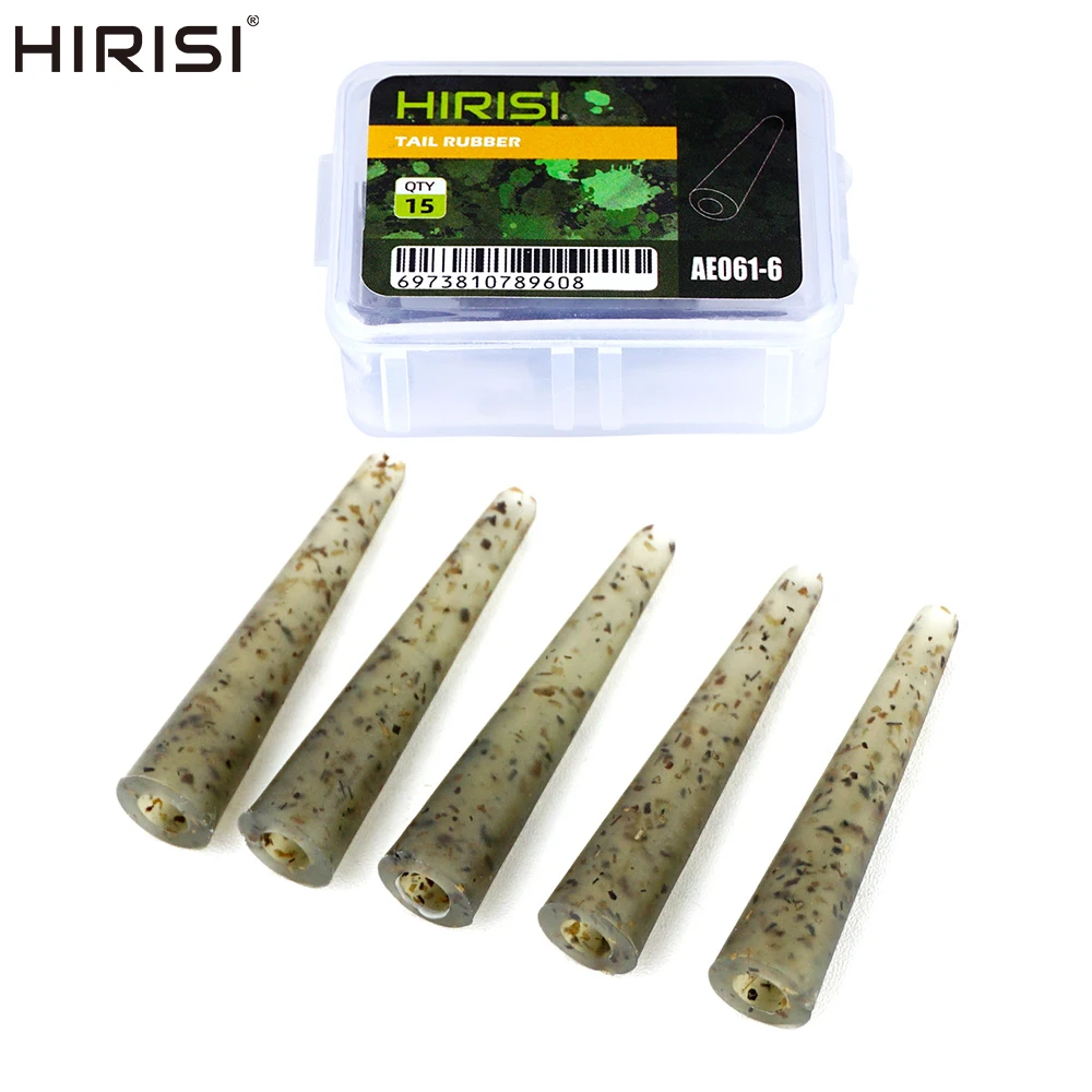 Hirisi 15 Uds Terminal de pesca de carpa aparejos cola mangas de goma cono Clips de plomo de pesca accesorios de pesca de carpa AE061-6