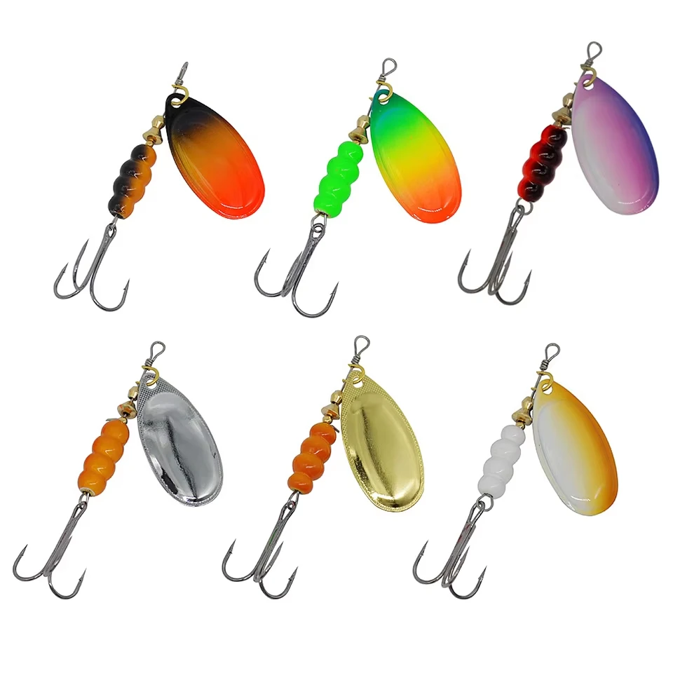 WALK FISH 11,5g Spinner BaitLuya cebo compuesto lentejuelas de colores Metal giratorio lentejuelas Artificial cebo para lubina anzuelos triples plata - imagen 5