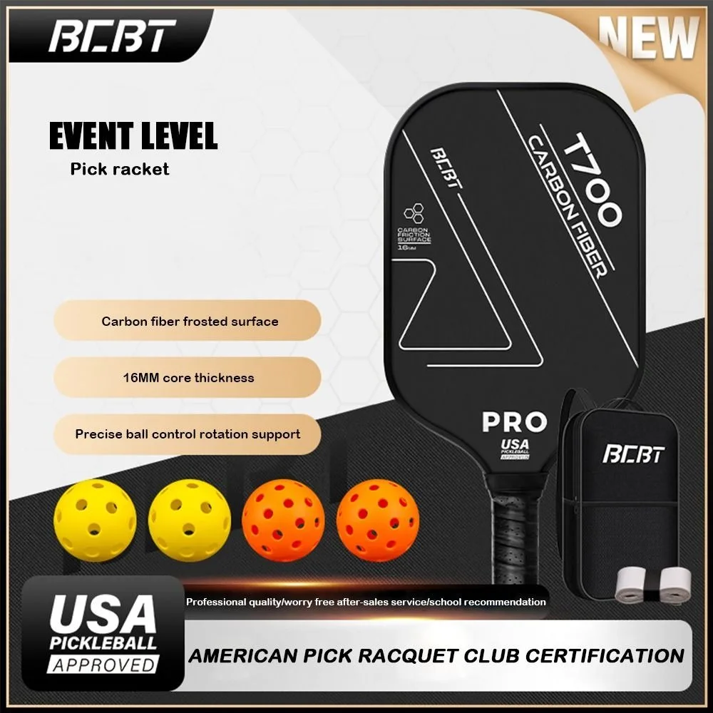 Paletas de Pickleball T700, raquetas de Pickleball de superficie esmerilada de fibra de carbono, paletas de bola de Pickle ligeras aprobadas por USAPA, 1 ud.