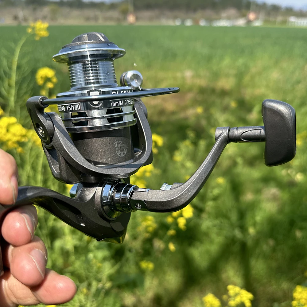 Carretes de pesca giratorios, bobina de línea de Metal profunda, ajuste de arrastre para carrete de fundición de señuelo, 2000, 3000, 4000, 5000, 6000 - imagen 2