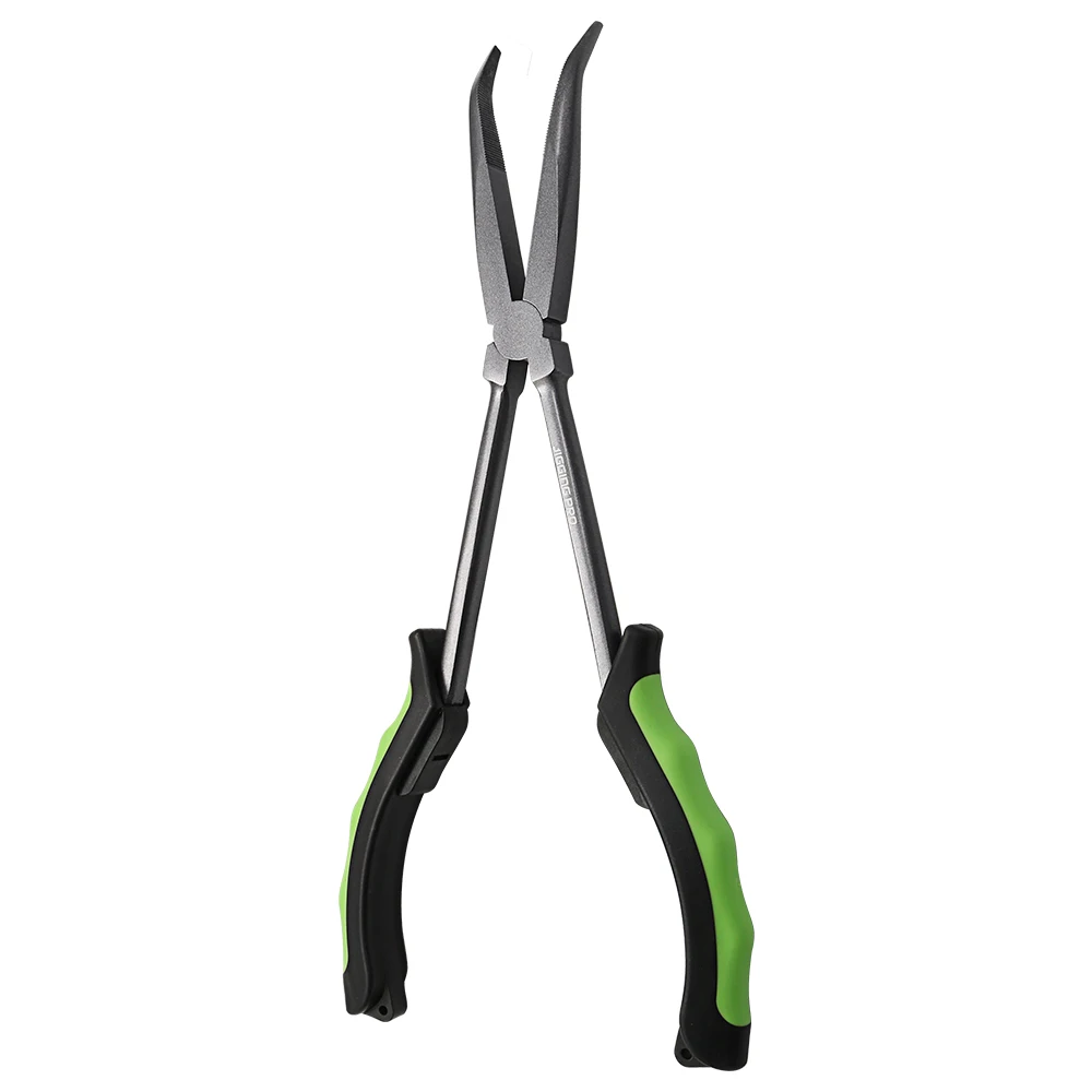 JIGGING PRO-Alicates de pesca de punta doblada de 11 ", multiherramienta para agua salada, equipo de pesca de acero con alto contenido de carbono recubierto de teflón