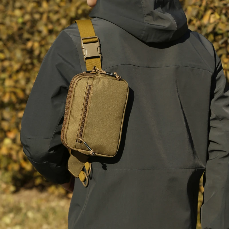 Cinturón táctico de pesca, bolsa de pecho pequeña, bolsa de senderismo, riñonera Abdominal, almacenamiento de cebo al aire libre, funda de hombro - imagen 3
