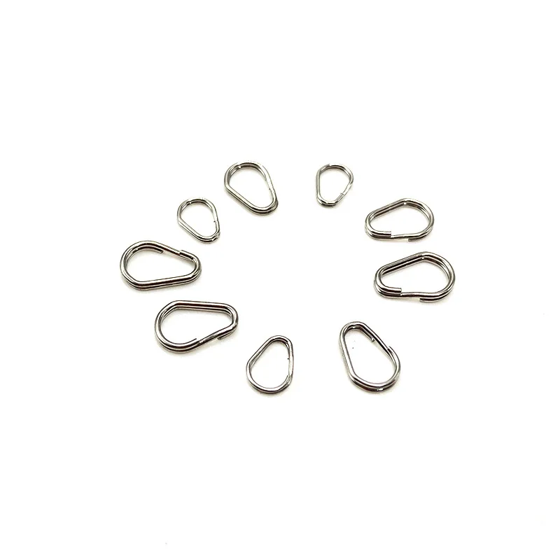 5000 Uds. Señuelo de Pesca SUS304 de doble anillo en forma de gota conector dividido en forma de pera productos de Pesca accesorios de equipo Pesca