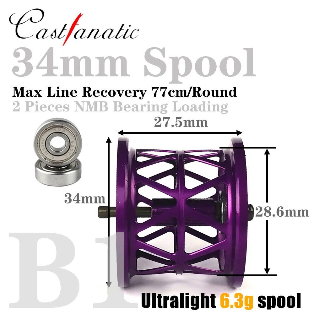 Castfanatic-carrete de Baitcasting B1 ultraligero y fino, bobina de pesca de 6,3g, BFS, 157g, para Perch Shad Wheels Tackle - imagen 5
