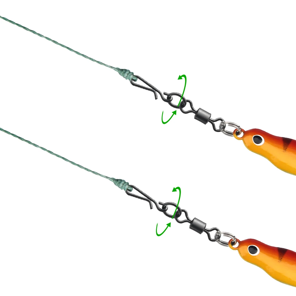 50 Uds. Giratorio de pesca negro mate con cambio rápido Snap aparejos de pesca de carpa anzuelos de pesca aparejos de conector - imagen 4