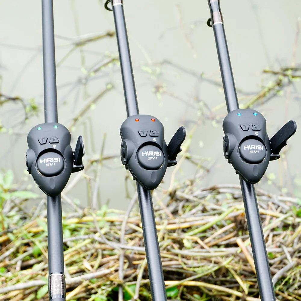 Hirisi-Juego de alarma de cebo de pesca con estuche portátil, indicador luminoso de picadura de pesca, accesorios de pesca para carpa SV1 - imagen 3