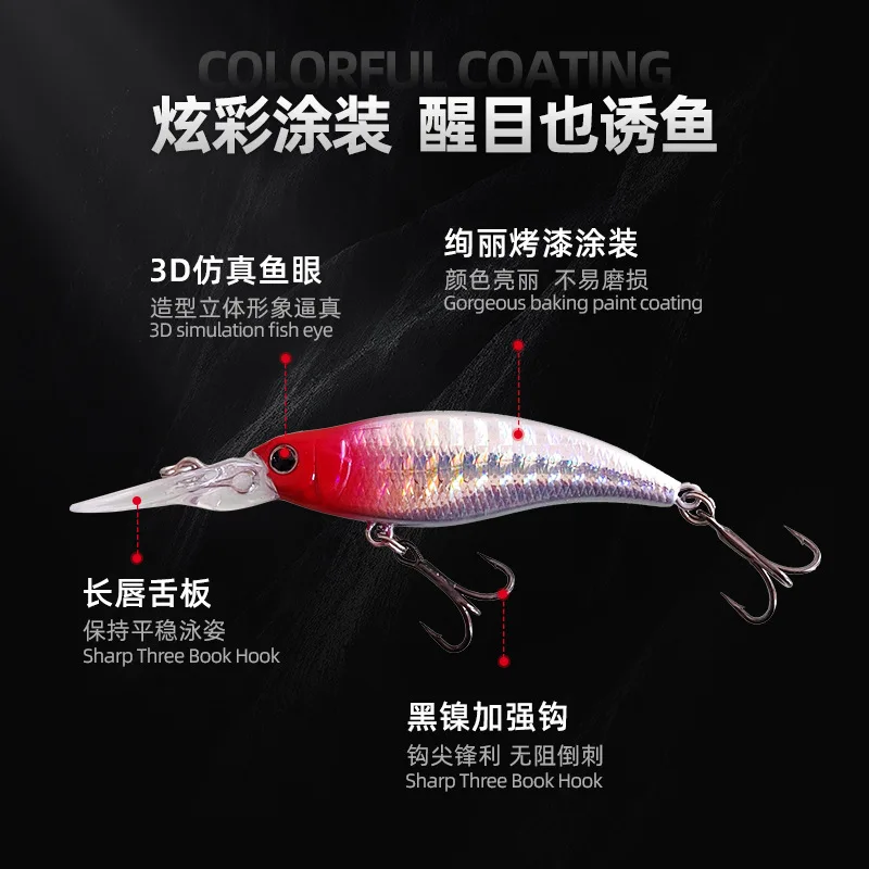 Señuelo minnow hundido - pececillo realista para pesca - imagen 2