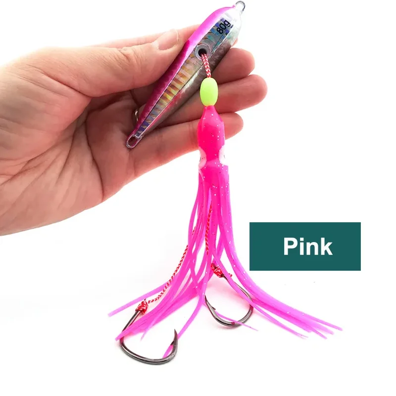 Aparejo de pesca de aguas profundas con bigotes, calamar, lubina, bacalao, cabeza grande, placa de hierro de vibración lenta especial, grupo de pesca con cebo falso - imagen 5