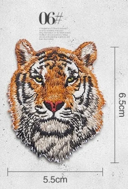 Animal Tiger Leopard Embroidery Patches Ironing Applications for Military Army Stripes Clothes Iron on Clothing Applique Sticker - imagen 5