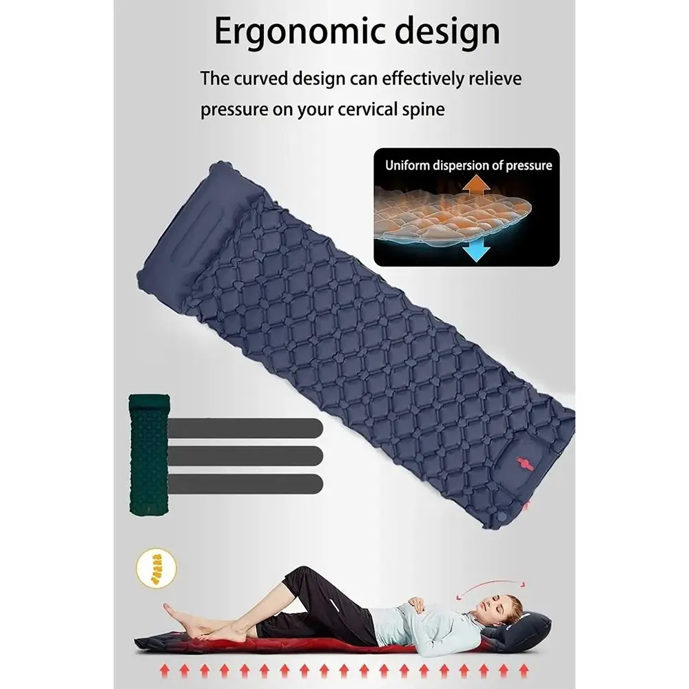 1 Uds nuevo LT-88 colchón de aire para acampar tienda individual ultraligera estera para dormir portátil resistente a la humedad almohada con correa para el pie