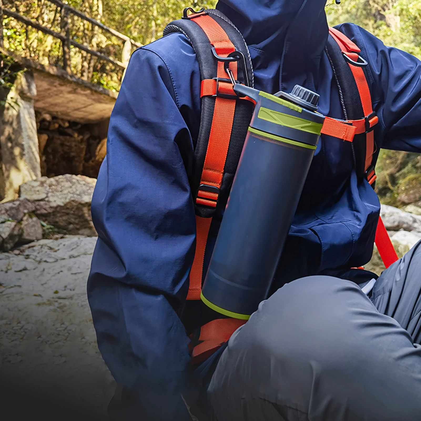 Botella de agua claramente filtrada, filtro ultrafino, purificador de agua portátil para exteriores, para senderismo, Camping, viaje, botella con filtro de agua - imagen 2