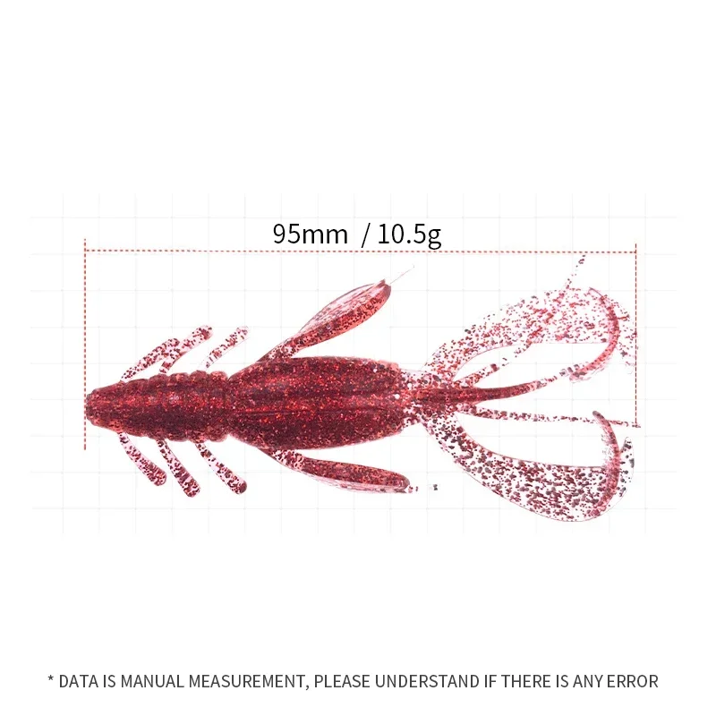 Señuelos de Pesca Crazy Crayfish Flapper, cebos de silicona suave de 9,5 cm, 10,5g, aparejos de pesca, 3 piezas - imagen 2