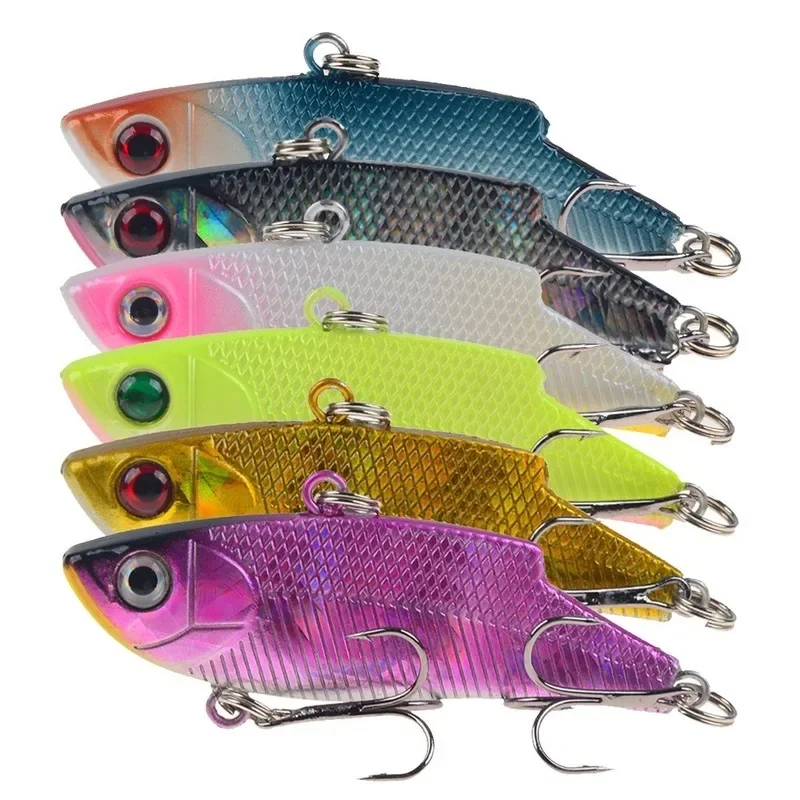 Señuelo duro de vibración VIB para pesca en hielo, cebo de plástico artificial con anzuelo triple, aparejos de pesca de invierno, 5,5 cm, 9,5G, 1 pieza - imagen 4