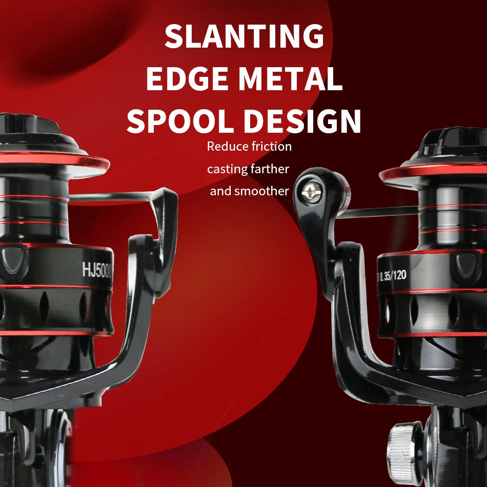 HJ-carrete de pesca de rodamiento suave y libre de óxido, sistema de arrastre, bobina de pesca de rueda giratoria de potencia máxima de 8Kg - imagen 2