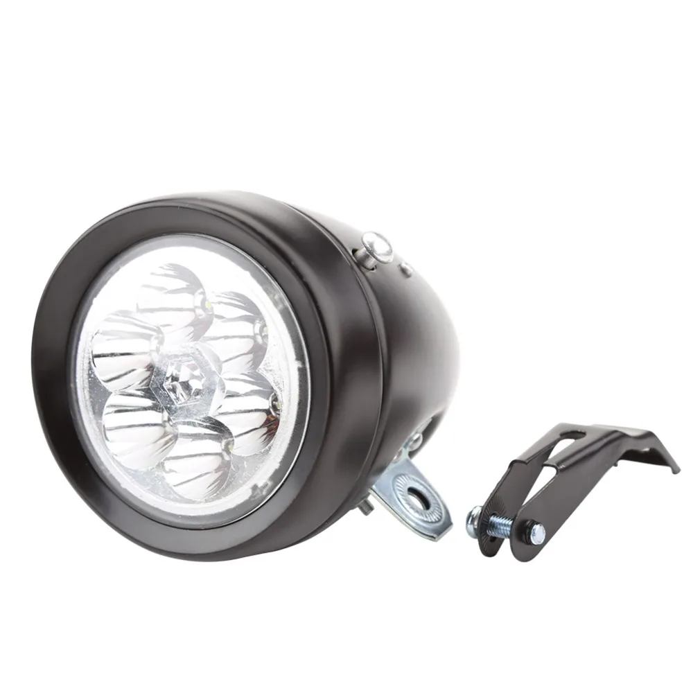 Luz LED Faro Bicicleta Visión Amplia Soporte Metálico Negro