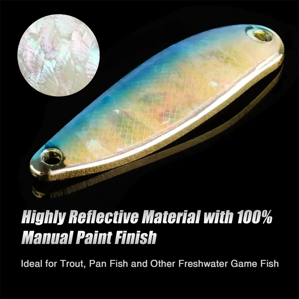 Goture 2 unids/lote cebos duros señuelo para trucha cuchara de Metal Señuelos de Pesca con lentejuelas fundición swimbait Crankbaits artificiales para pesca con mosca - imagen 5
