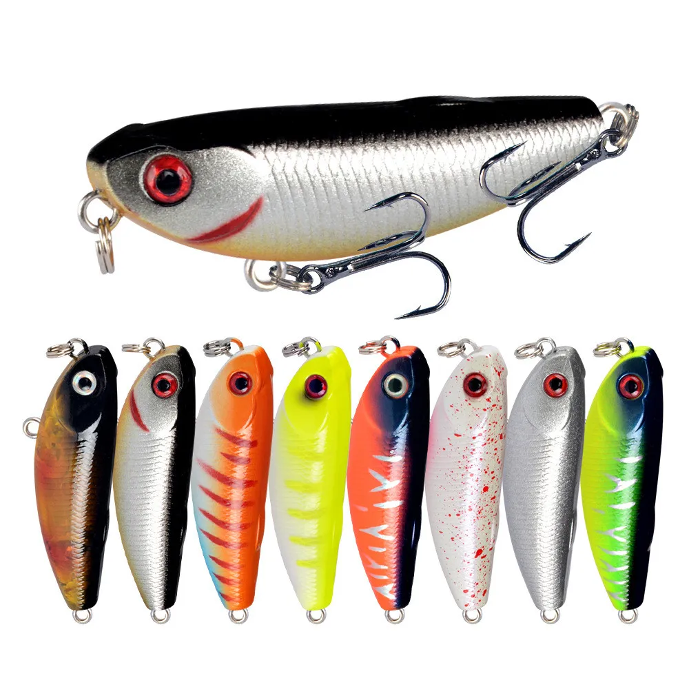 El nuevo lápiz señuelo de Pesca perca flotante Micro Wobbler cebo duro Pesca plástico no hundimiento lubina negra 5,5 cm 5g Peche Equipamen - imagen 5