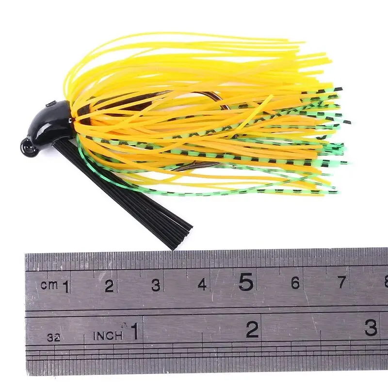 Jig Lure Spinner Bait 10g falda barba Señuelos de pesca plantilla de goma Buzzbait Swim Jig Head para lubina Pike Wobbler anzuelos de pesca - imagen 2