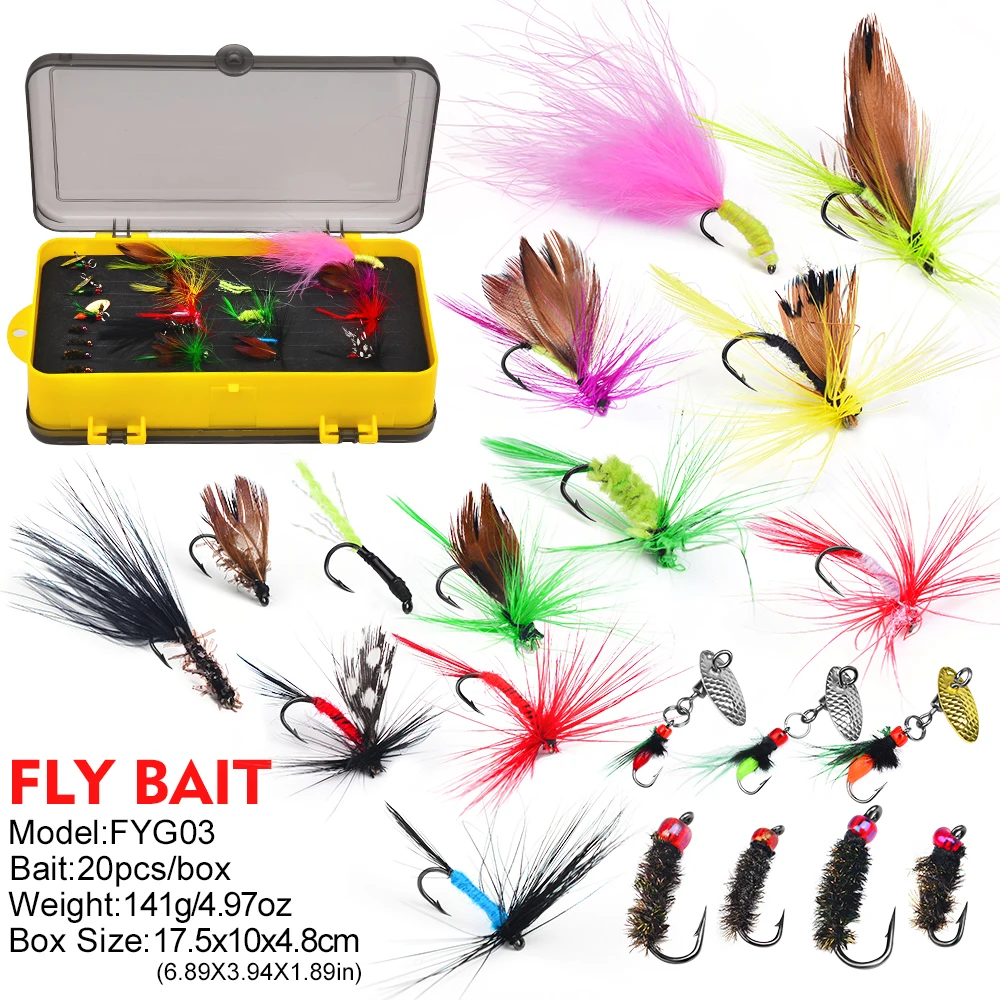 Kit pesca con mosca PROBEROS – Señuelos acero afilados y caja