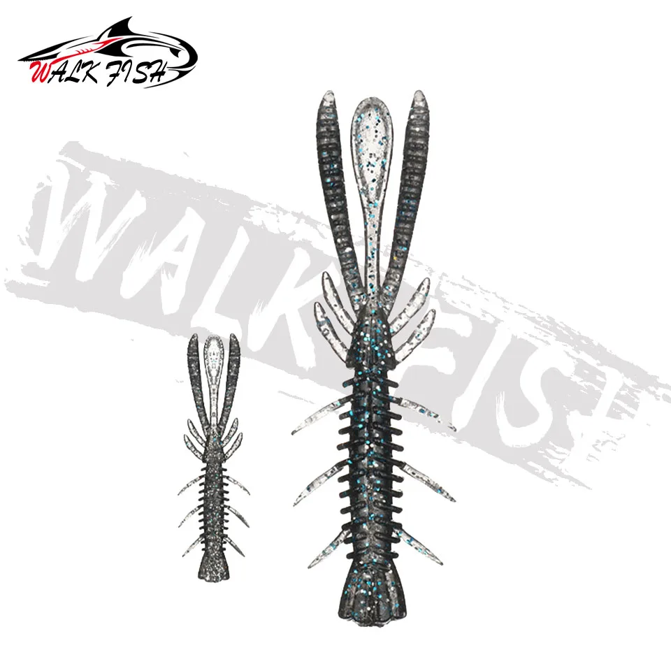WALK FISH 50mm 60mm 70mm pesca flotante señuelo suave Jig Wobblers Swimbait cebos de silicona camarones lubina perca señuelo cebo Artificial - imagen 3