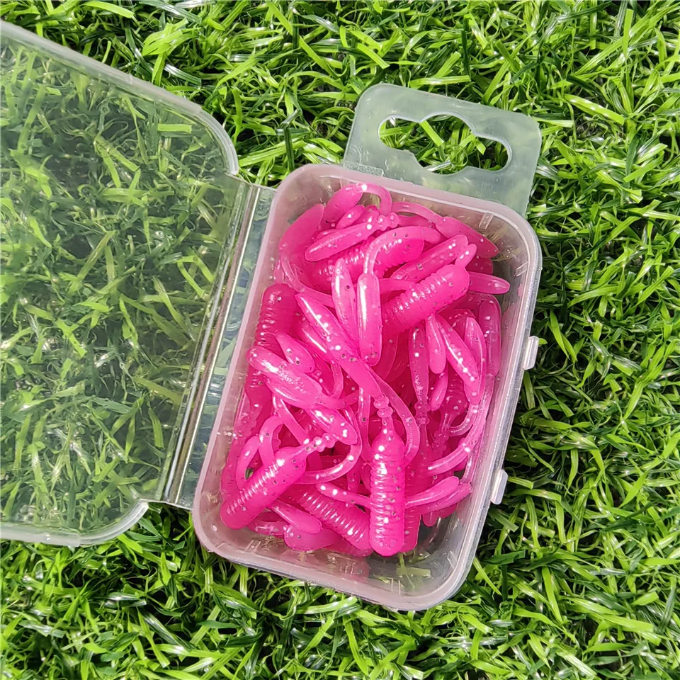 20 piezas-SEÑUELOS blandos de silicona para pesca, Larva, Jigging, Wobblers, 40mm, 0,4g, gusanos artificiales, para Lucio, flotantes, Swimbait - imagen 3